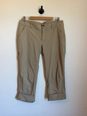 Columbia Saturday Trail Roll Up Hiking Pants Khaki Stretch UPF Women's 12